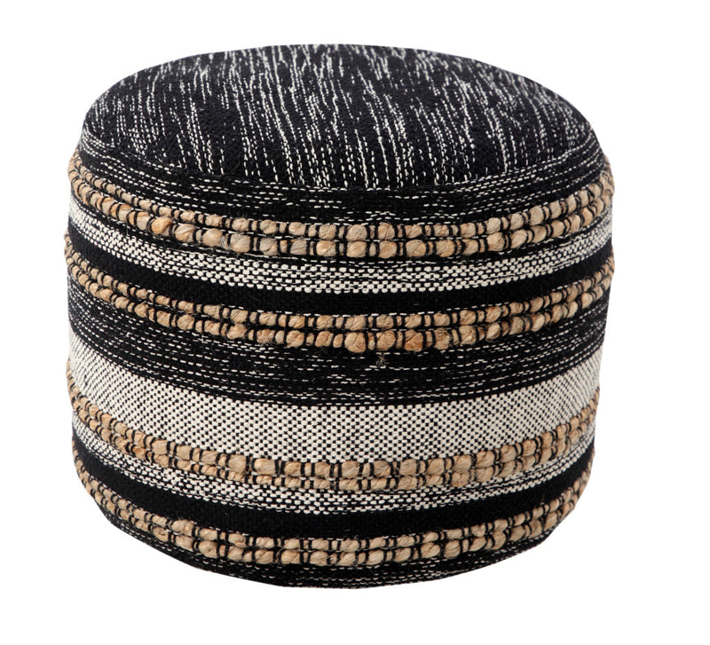 Home Outfitters 18" x 18" x 14" " Black Pouff