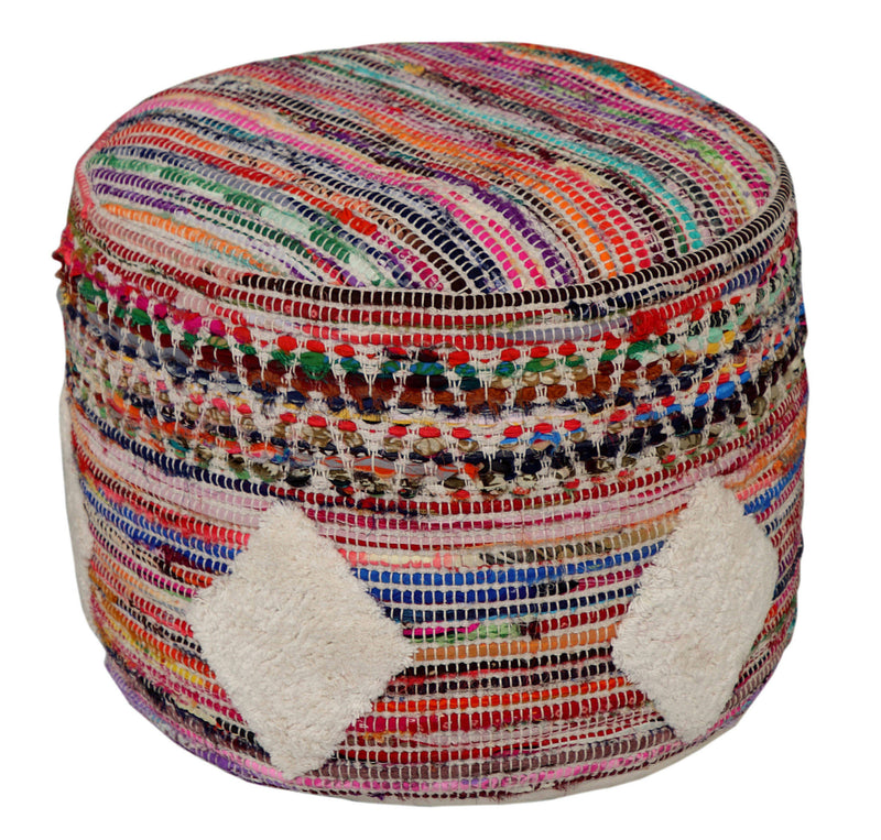 Home Outfitters 18" Multicolored Cotton Blend Ottoman