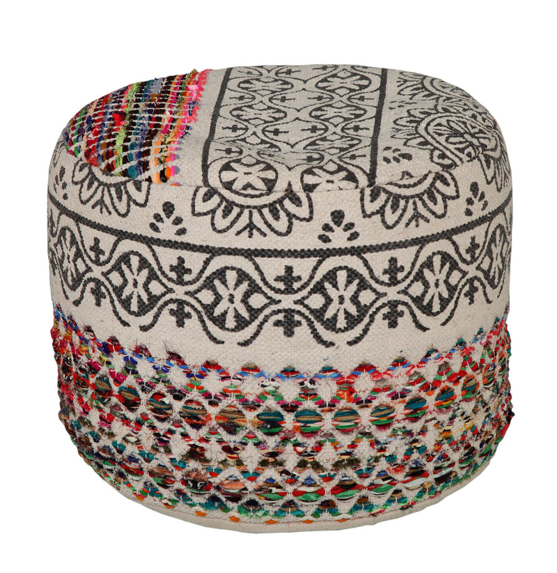 Home Outfitters 18" Multicolored Cotton Blend Ottoman