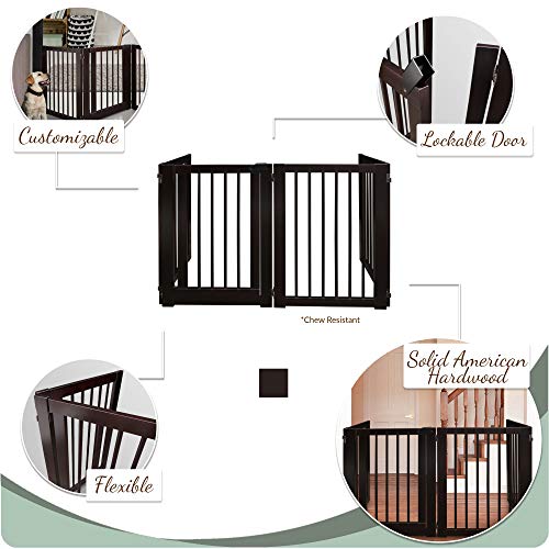 American Trails Freestanding Wooden Pet Gate with Door