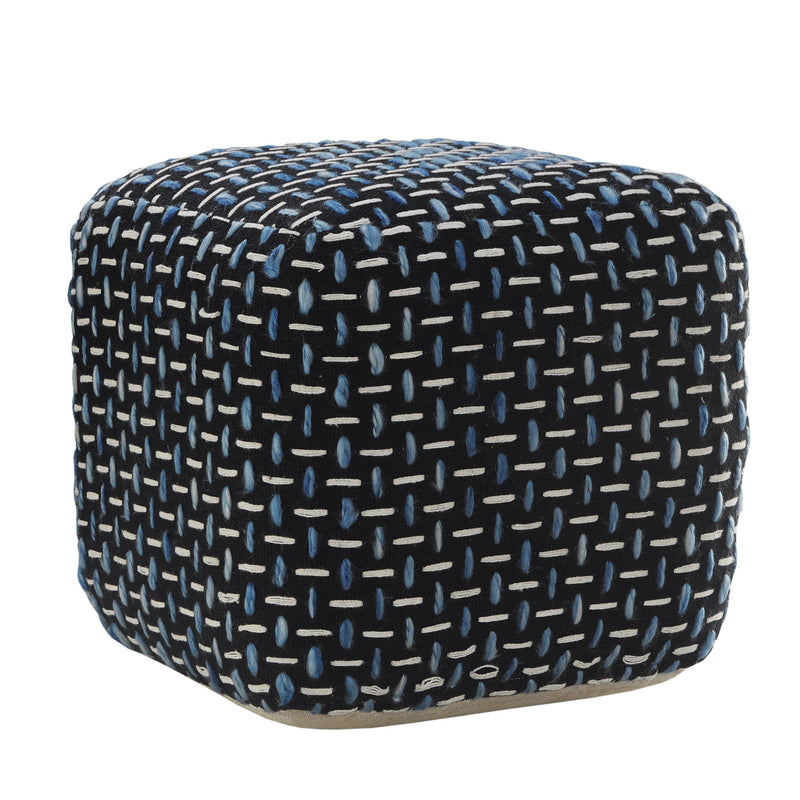 Home Outfitters 16" Black Polyester Ottoman