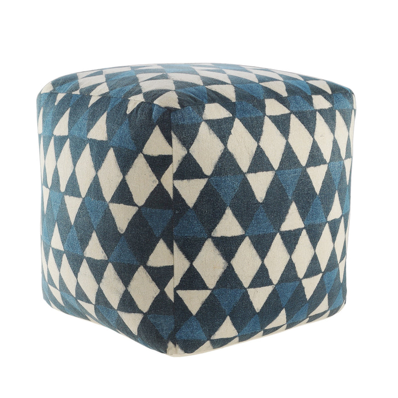 Home Outfitters 20" Blue 100% Cotton Ottoman