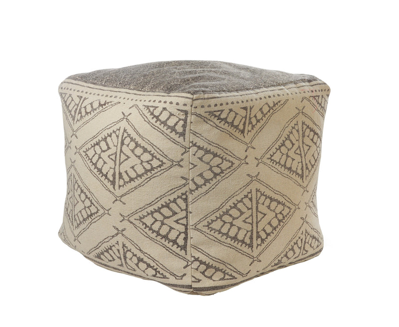 Home Outfitters 20" Beige 100% Cotton Ottoman