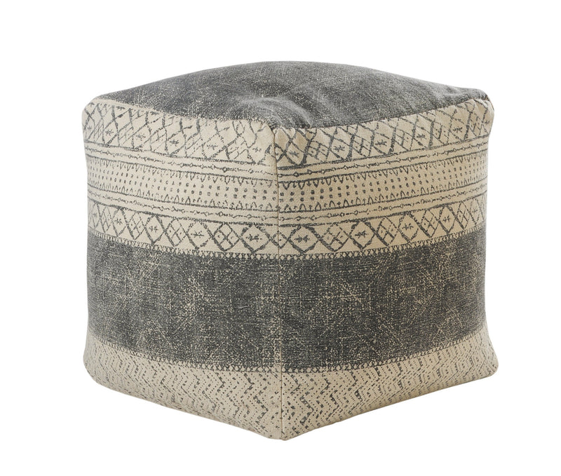 Home Outfitters 20" Cream 100% Cotton Ottoman
