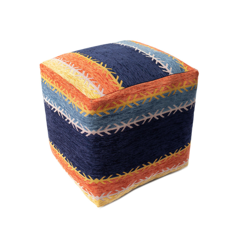 Home Outfitters 18" Multicolored Polyester Blend Ottoman