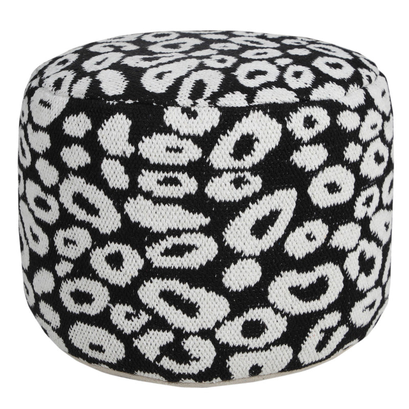 Home Outfitters 18" Black Cotton Blend Ottoman