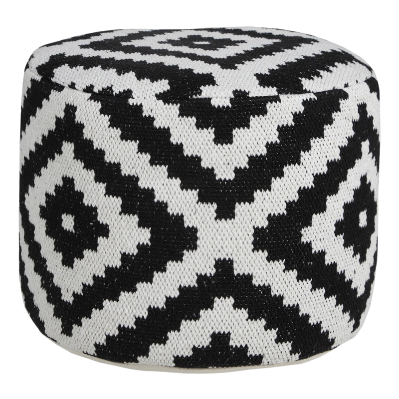 Home Outfitters 18" Black Cotton Blend Ottoman