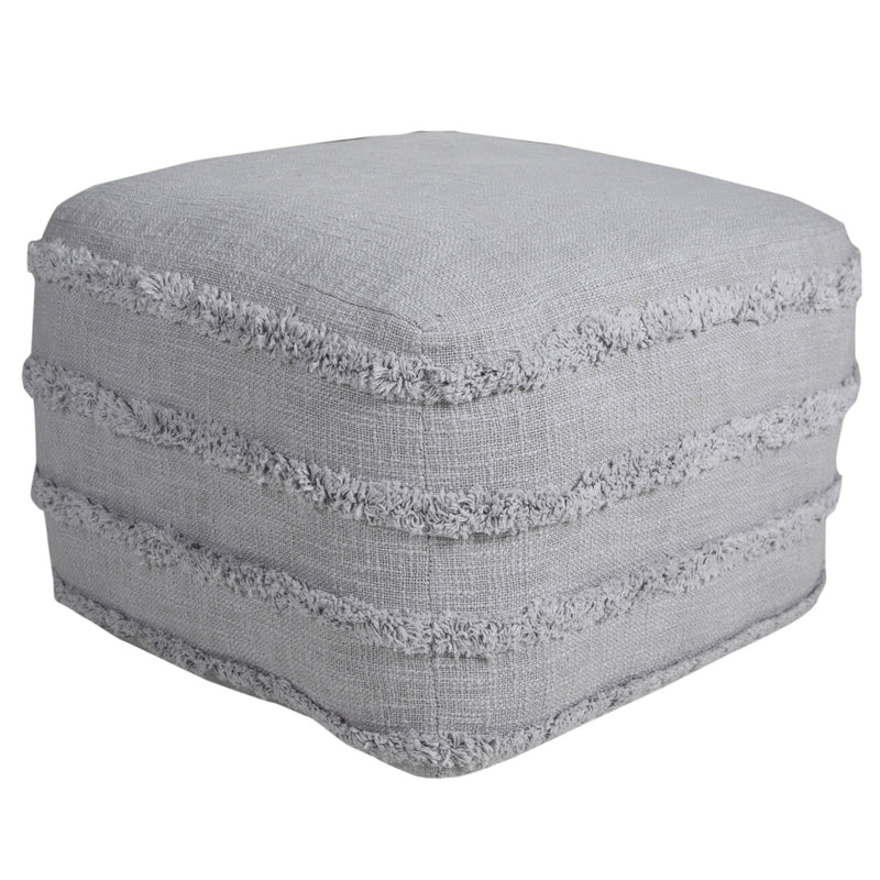 Home Outfitters 18" Gray 100% Cotton Ottoman