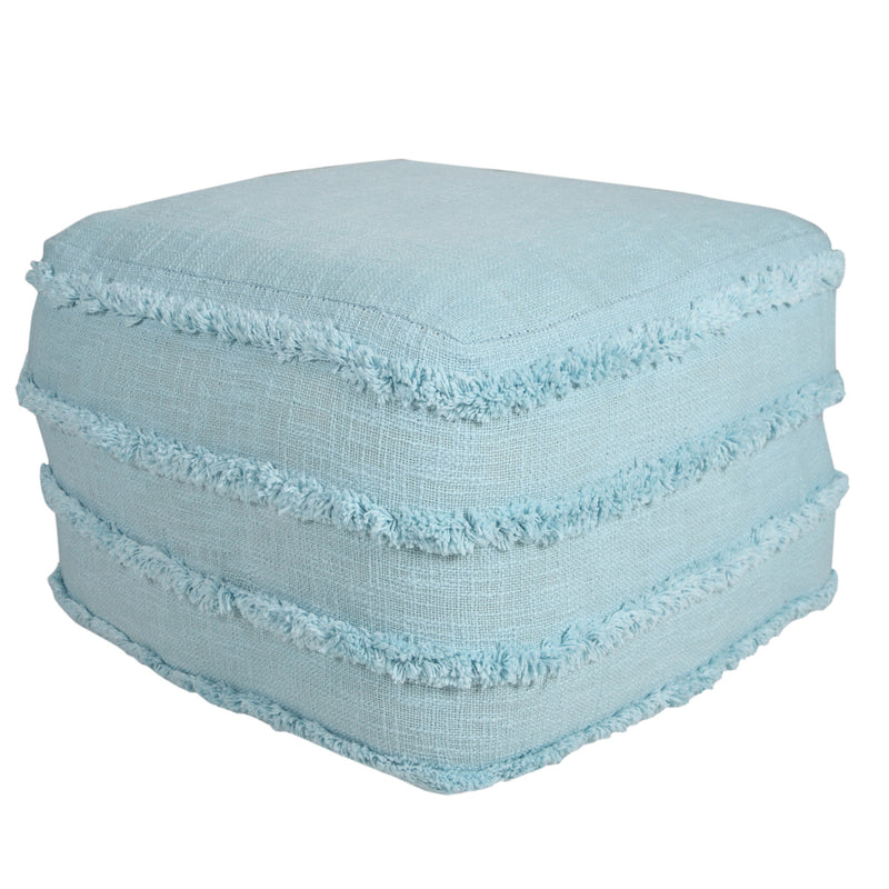 Home Outfitters 18" Blue 100% Cotton Ottoman