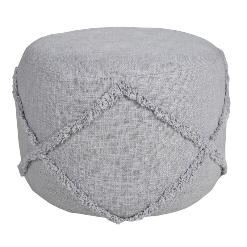 Home Outfitters 18" Gray 100% Cotton Ottoman