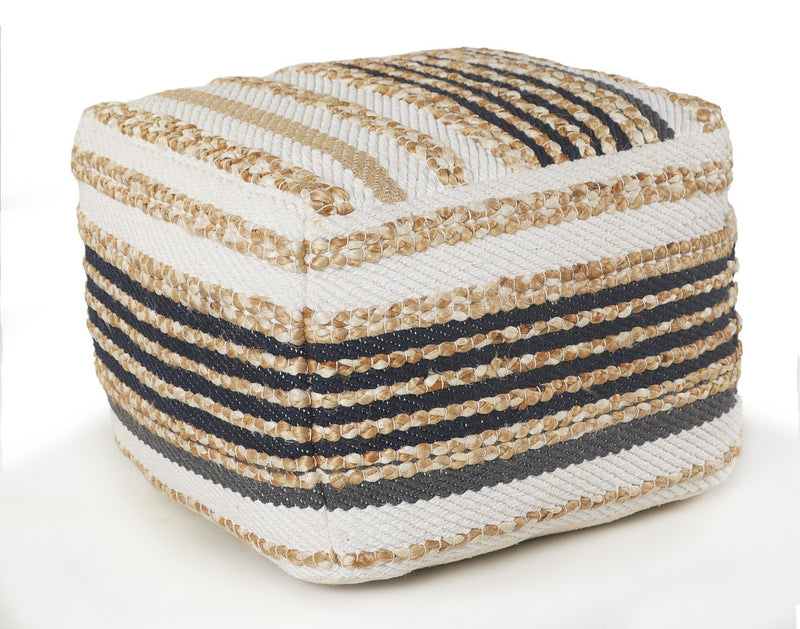 Home Outfitters 18" Tan Jute Ottoman