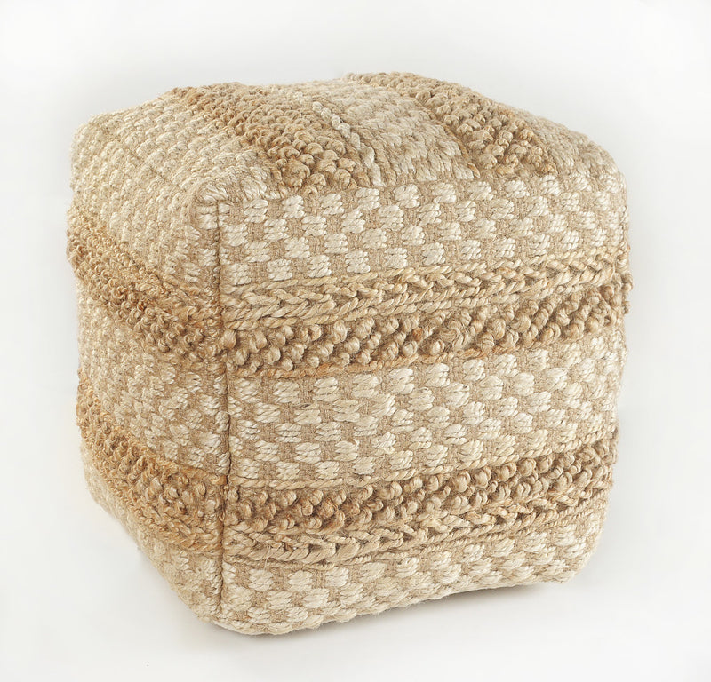 Home Outfitters 18" Tan Jute Ottoman