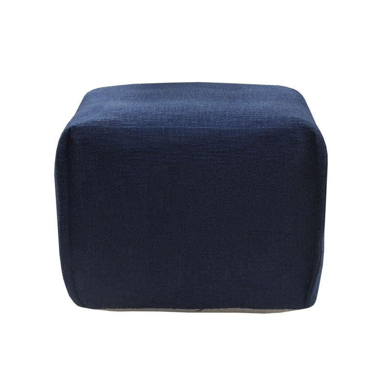 Home Outfitters 18" Blue 100% Cotton Ottoman