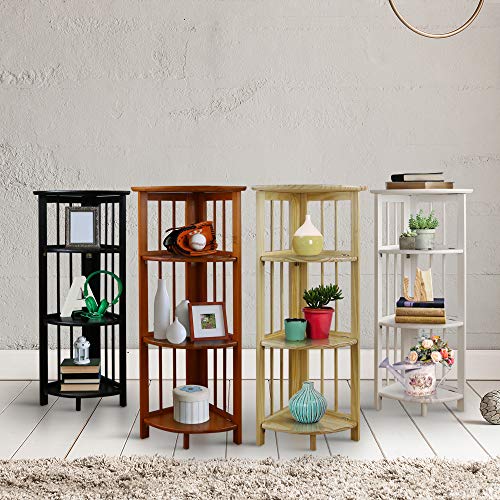 Casual Home 4 tier Corner Folding Bookcase, Black
