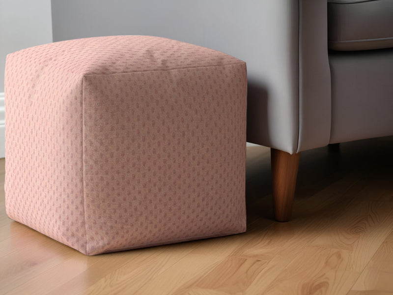 Home Outfitters 17" Pink Polyester Pouf Ottoman