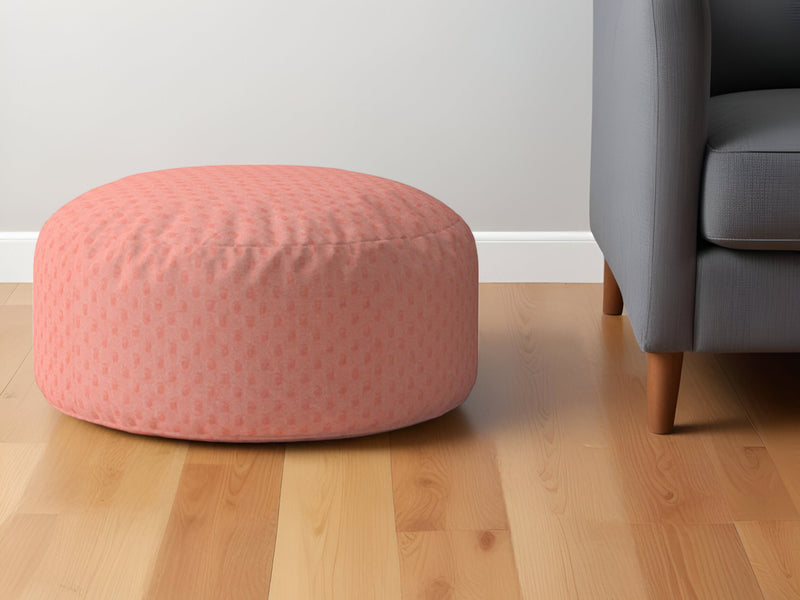 Home Outfitters 24" Pink Polyester Round Pouf Ottoman