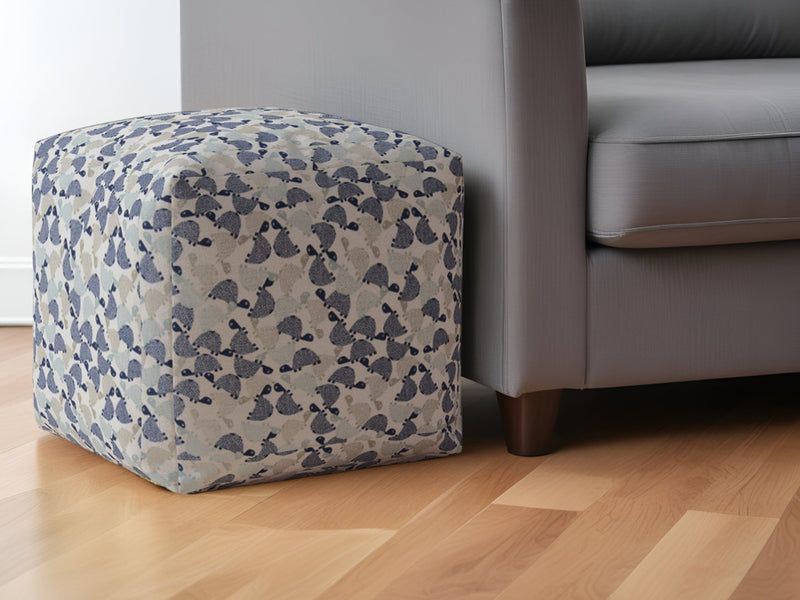 Home Outfitters 17" Beige Cotton Turtle Pouf Ottoman