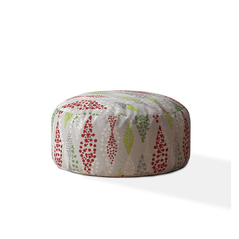 Home Outfitters 24" Green Cotton Round Polka Dots Pouf Cover