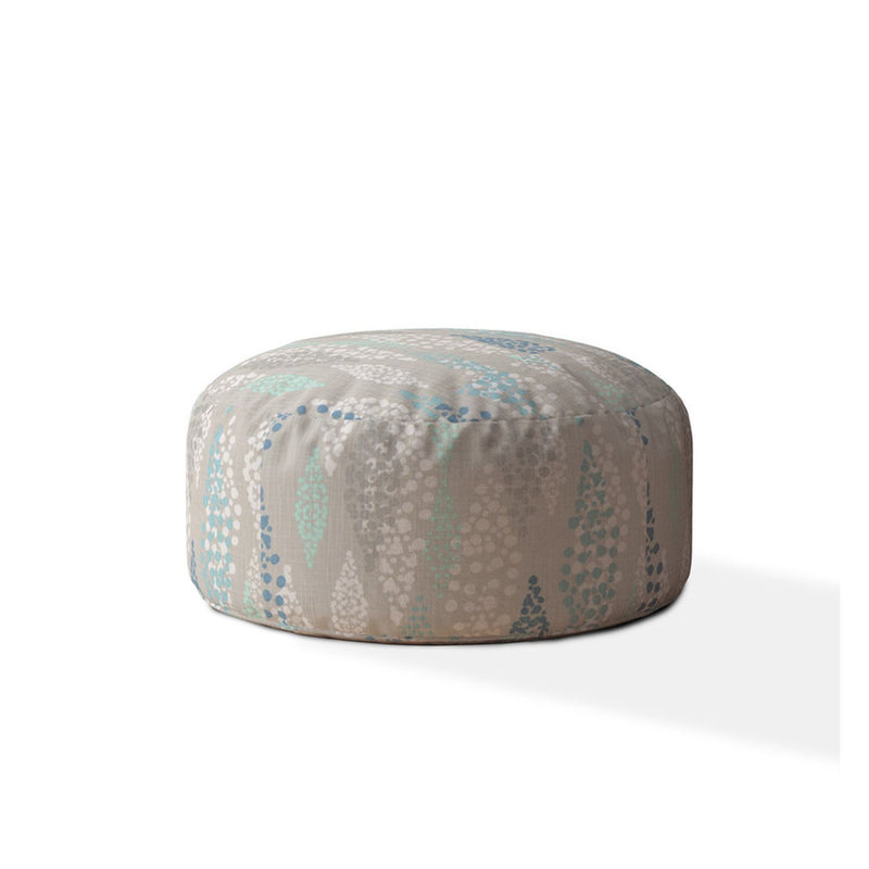 Home Outfitters 24" Blue Canvas Round Polka Dots Pouf Cover