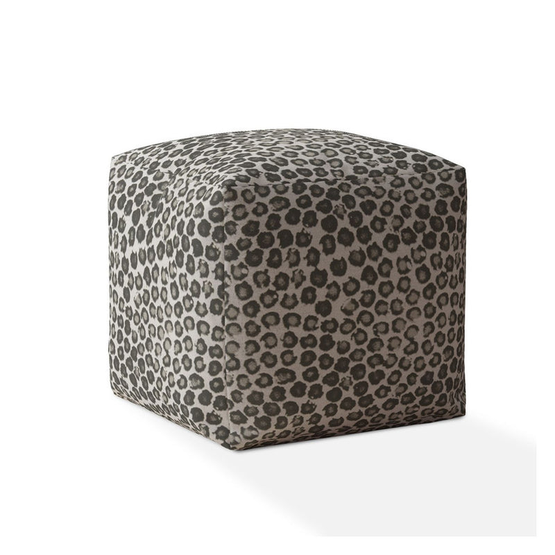 Home Outfitters 17" Beige Cotton Abstract Pouf Cover