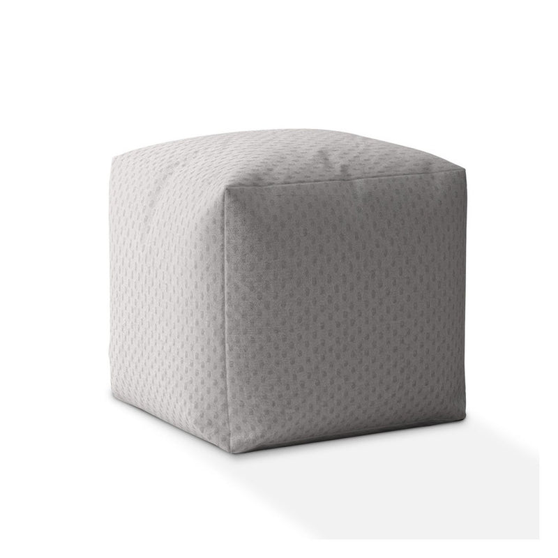 Home Outfitters 17" Gray Polyester Cube Pouf Cover