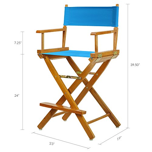 Casual Home 220-05/021-27 Director Chair 24" - Counter Height Honey OakFrame/Turquoise Canvas
