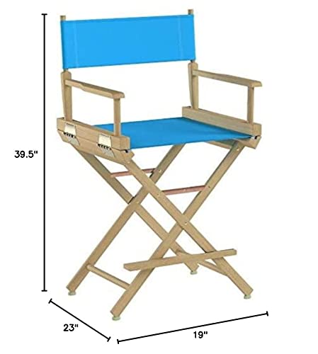 Casual Home 220-00/021-27 Director Chair 24" - Counter Height Natural Frame/Turquoise Canvas
