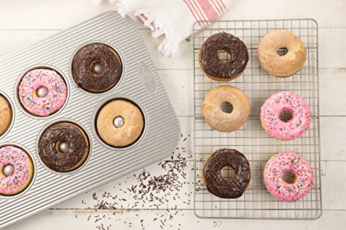 USA Pan Bakeware Aluminized Steel Donut Pan, 6-Well