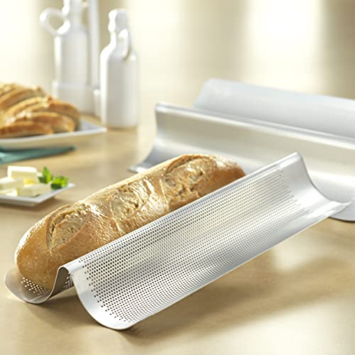 USA Pan Bakeware Aluminized Steel Perforated Italian Bread Pan, 16&