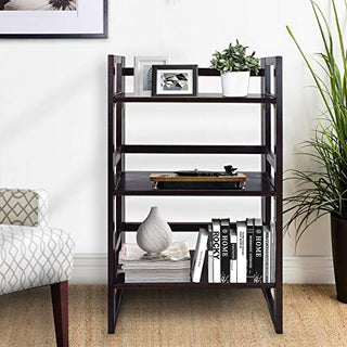 Casual Home 3-Shelf Folding Student Bookcase, 20.75" Wide, Espresso