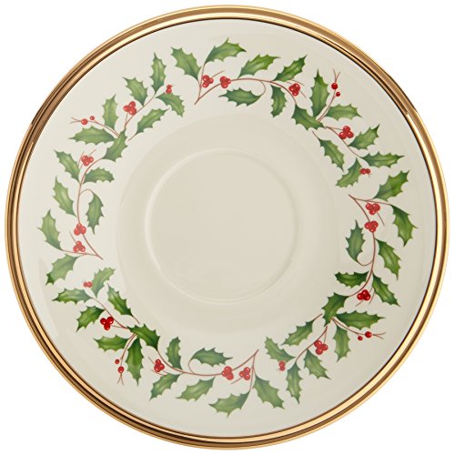 Lenox Holiday Saucer,Red / Green