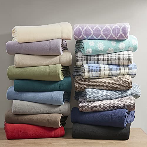 Sleep Philosophy True North Micro Fleece Bed Sheet Set, Warm, Sheets with 14" Deep Pocket, for Cold Season Cozy Sheet-Set, Matching Pillow Case, Twin XL, Khaki, 3 Piece