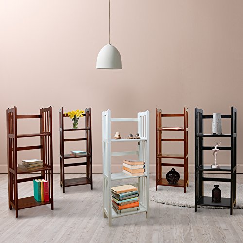 Casual Home 3-Shelf Folding Bookcase (14" Wide)-Walnut