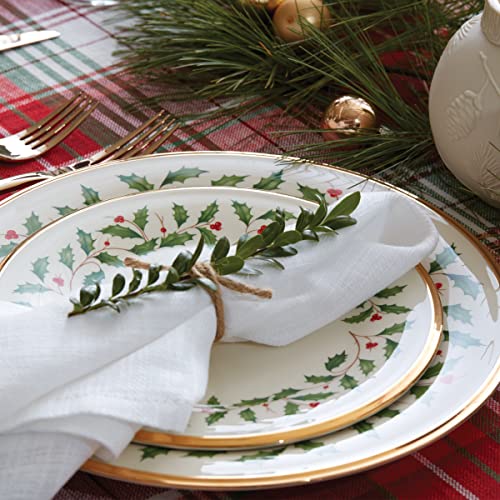 Lenox 146504010 Holiday Salad Plate, Red & Green, 8"