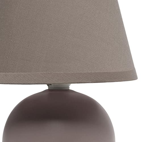 Creekwood Home Nauru 8.66" Traditional Petite Ceramic Orb Base Bedside Table Desk Lamp Two Pack Set with Matching Tapered Drum Fabric Shade