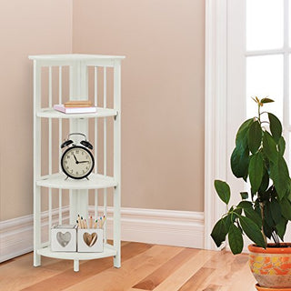 Casual Home 4-Shelf Corner Folding Bookcase, White
