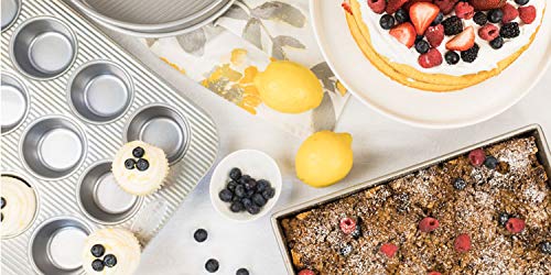 USA Pan Bakeware Toaster Oven Cupcake and Muffin Pan, Nonstick Quick Release Coating, 11 x 9 x 1 1/2", Aluminized Steel