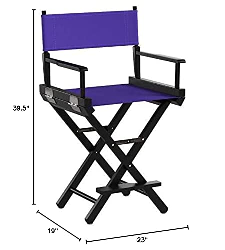 Casual Home 220-02/021-41 Director Chair 24" - Counter Height BlackFrame/Purple Canvas