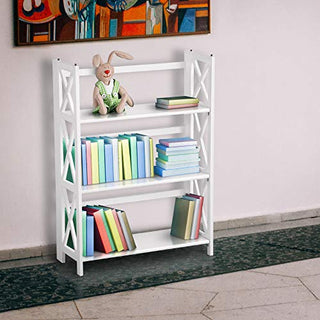 Casual Home Montego 3-Shelf White fold bookcase, 27.5" Wide
