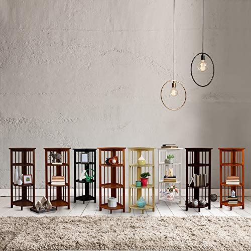 Casual Home 4-Shelf Corner Truffle Brown fold Bookcase