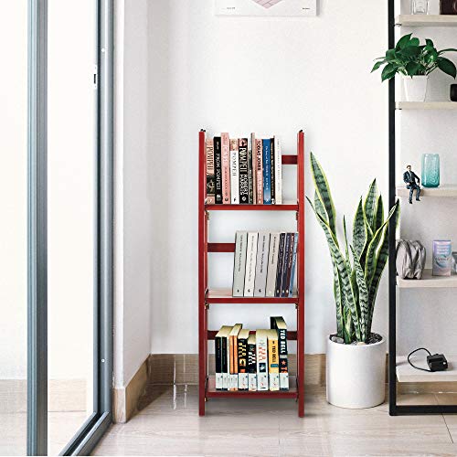 Casual Home 3-Shelf Folding Bookcase (14" Wide)-Mahagony