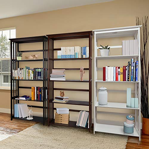 Casual Home Mission Style 5-Shelf Bookcase, Walnut