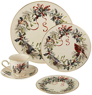 Lenox 185591602 Winter Greetings 5-Piece Place Setting, Red & Green