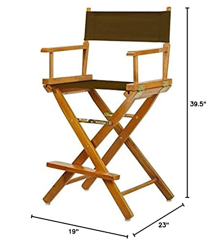 Casual Home 220-05/021-45 Director Chair 24" - Counter Height Honey OakFrame/Brown Canvas