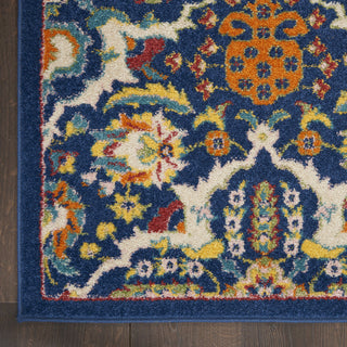 Home Outfitters 4' X 6' Blue Floral Power Loom Area Rug