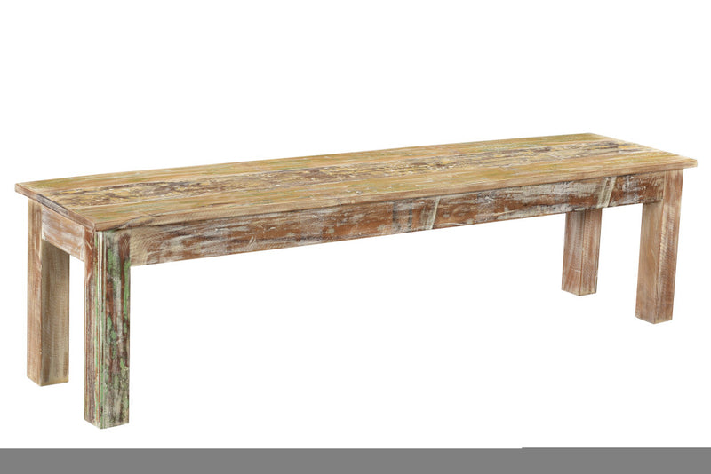 Home Outfitters 58" Brown Distressed Solid Wood Dining bench