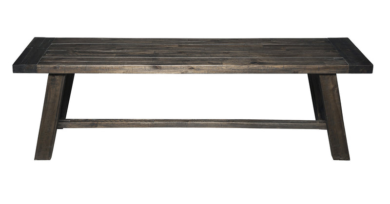 Home Outfitters 60" Gray And Dark Brown Distressed Wood Dining Bench