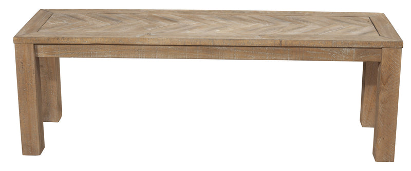 Home Outfitters 60" Natural Distressed Solid Wood Dining Bench