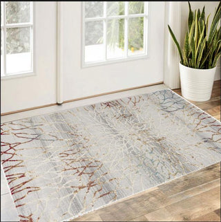 Home Outfitters 2' X 3' Gray and Black Geometric Washable Non Skid Area Rug