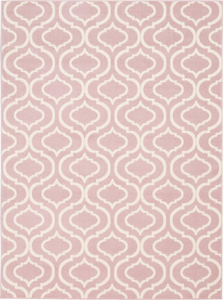 Home Outfitters 4' X 6' Pink and Ivory Moroccan Power Loom Area Rug